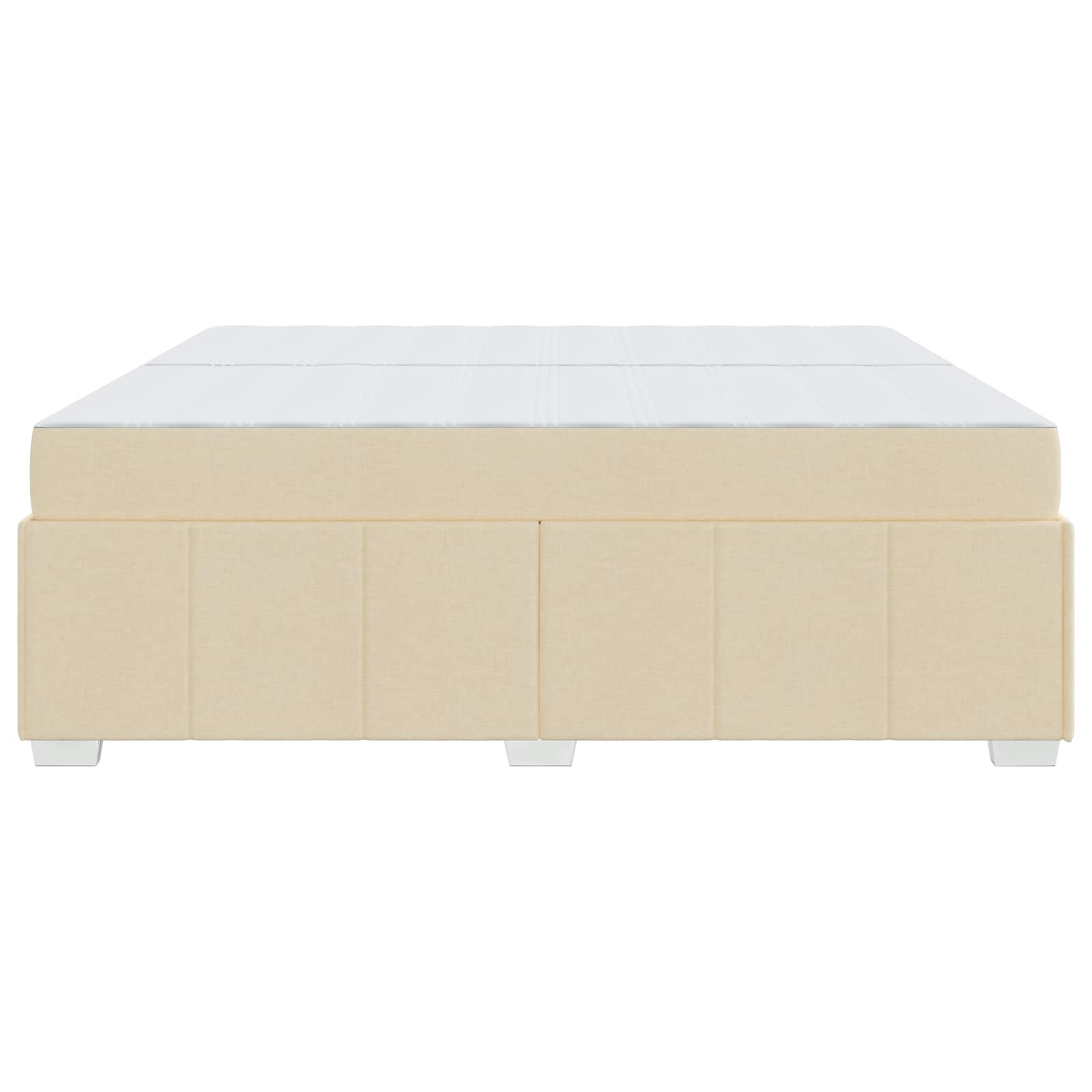 vidaXL Ramka łóżka z materacem Kremowy 200 x 200 cm tkanina