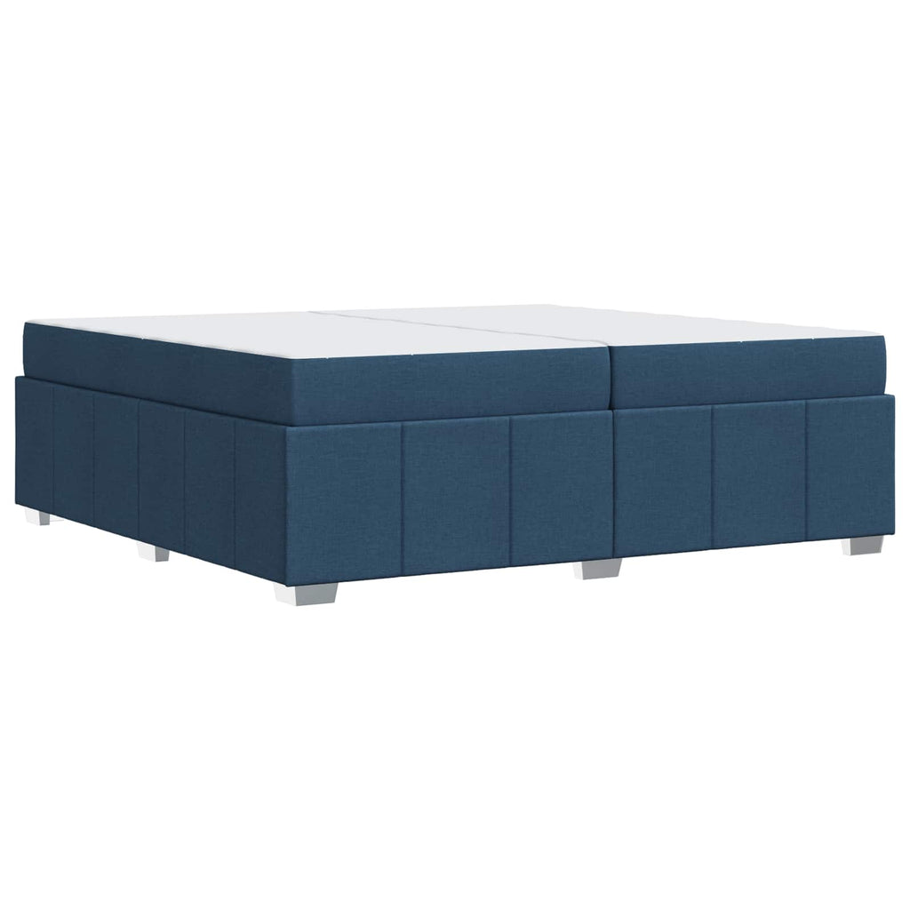 vidaXL Ramka łóżka z materacem Niebieski 200 x 200 cm tkanina
