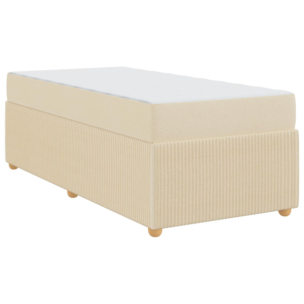 vidaXL Ramka łóżka z materacem Kremowy 80 x 200 cm tkanina