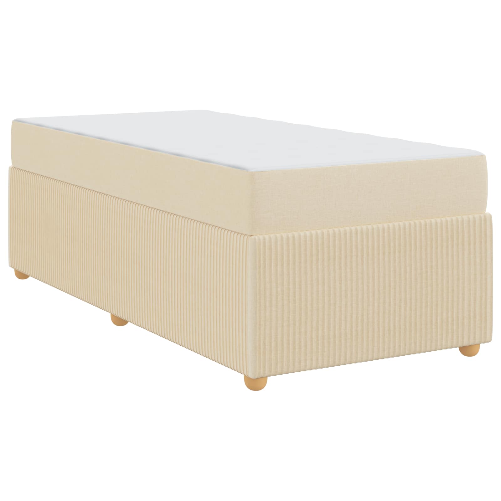 vidaXL Ramka łóżka z materacem Kremowy 80 x 200 cm tkanina