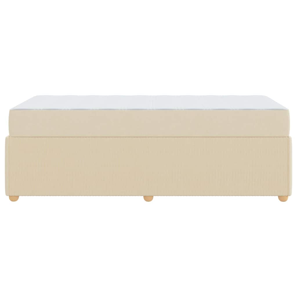 vidaXL Ramka łóżka z materacem Kremowy 80 x 200 cm tkanina