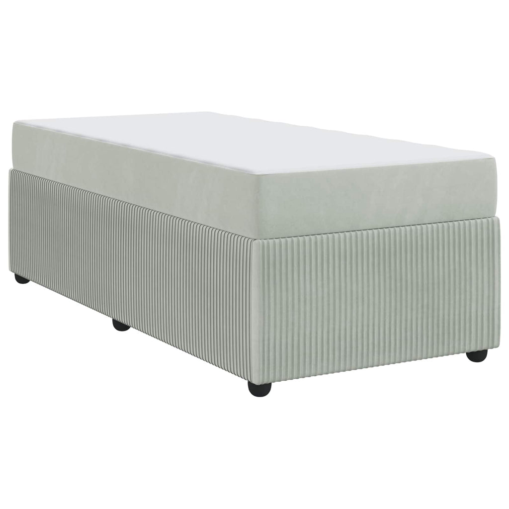 vidaXL Ramka łóżka z materacem Jasnoszary 80 x 200 cm tkanina
