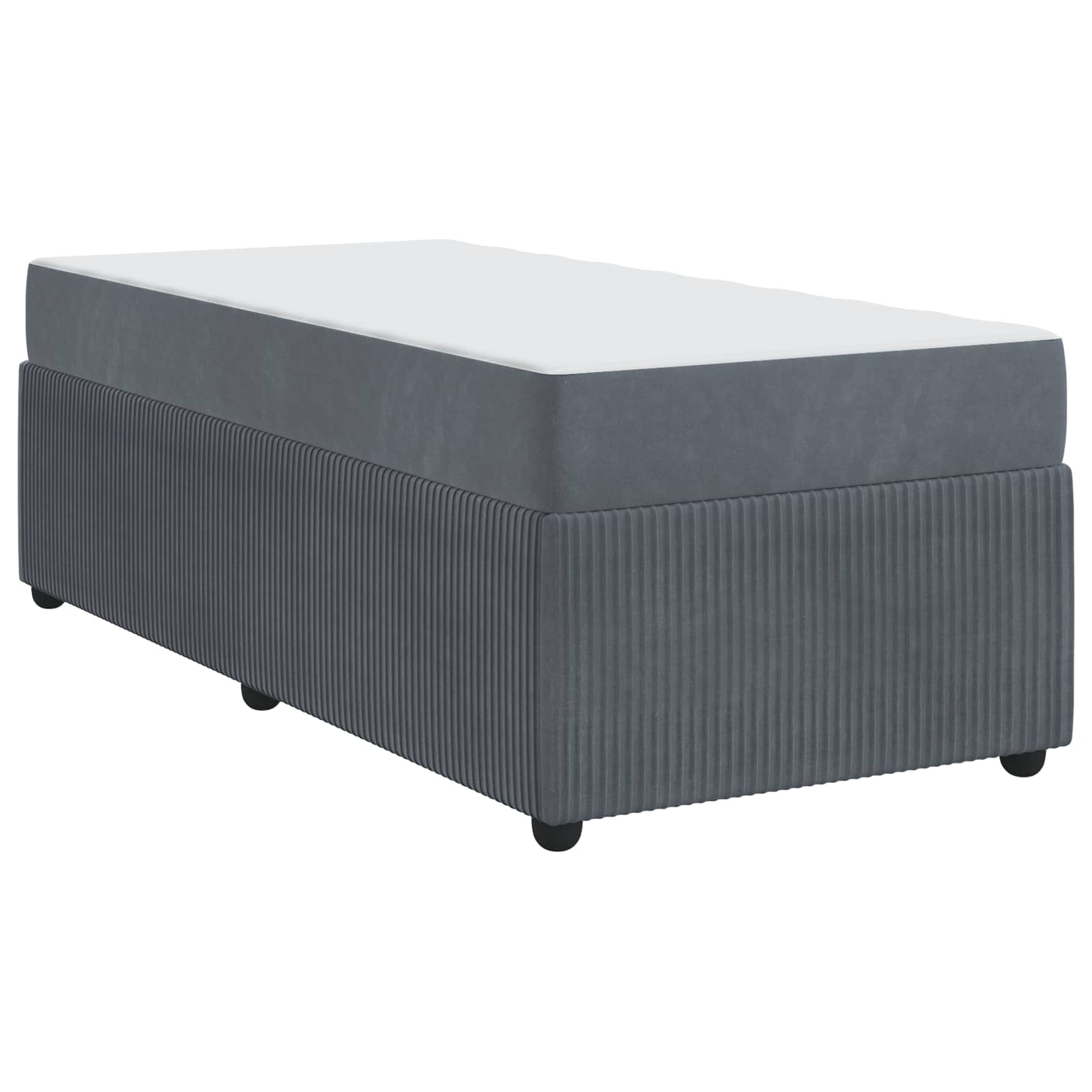 vidaXL Ramka łóżka z materacem Ciemnoszary 80 x 200 cm tkanina