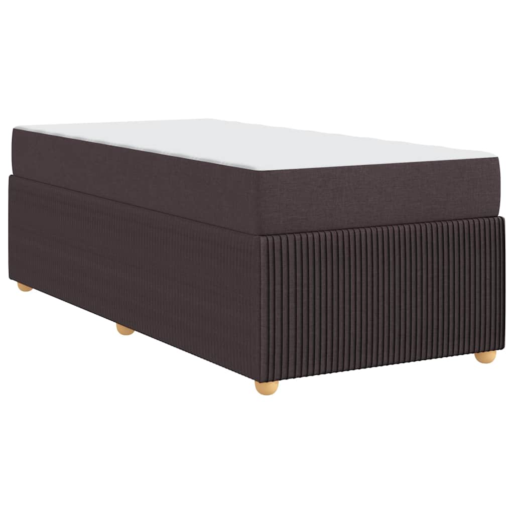 vidaXL Ramka łóżka z materacem Ciemny brąz 90 x 190 cm tkanina