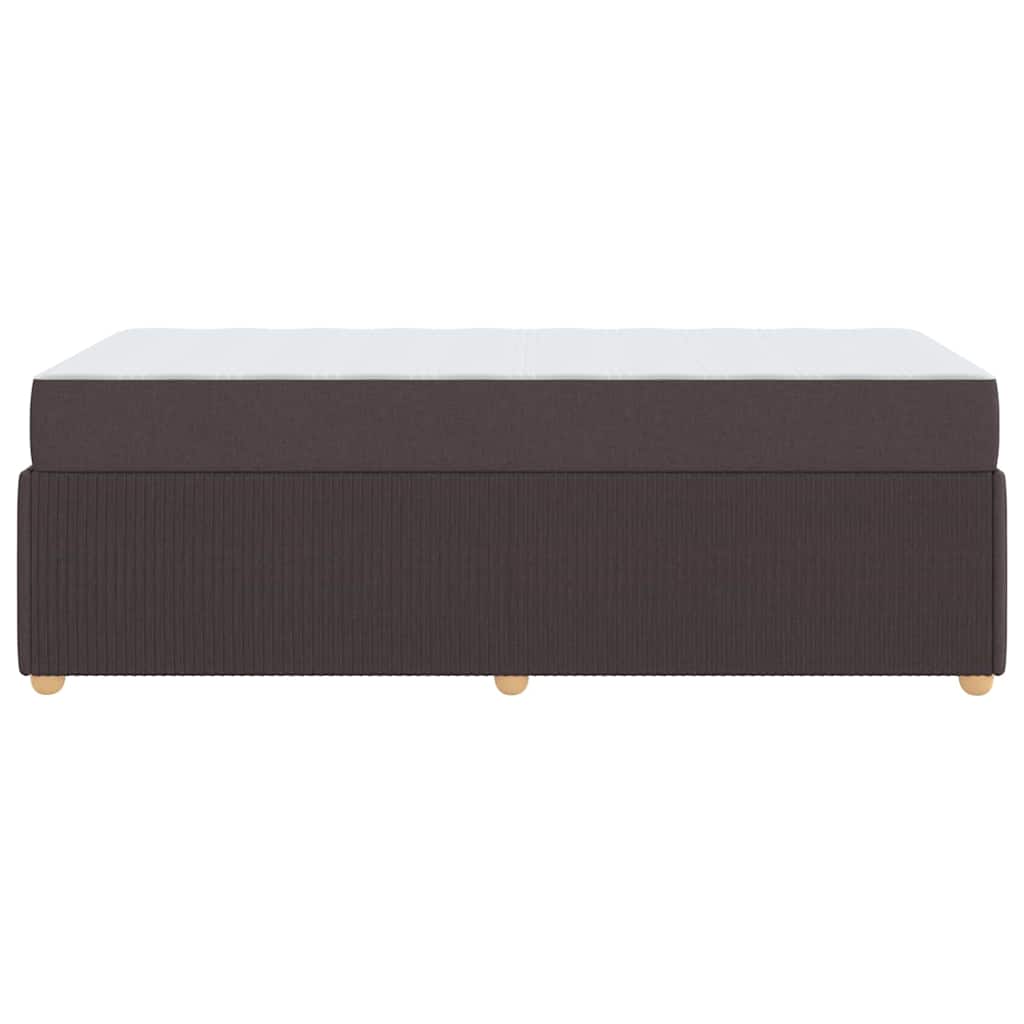 vidaXL Ramka łóżka z materacem Ciemny brąz 90 x 190 cm tkanina