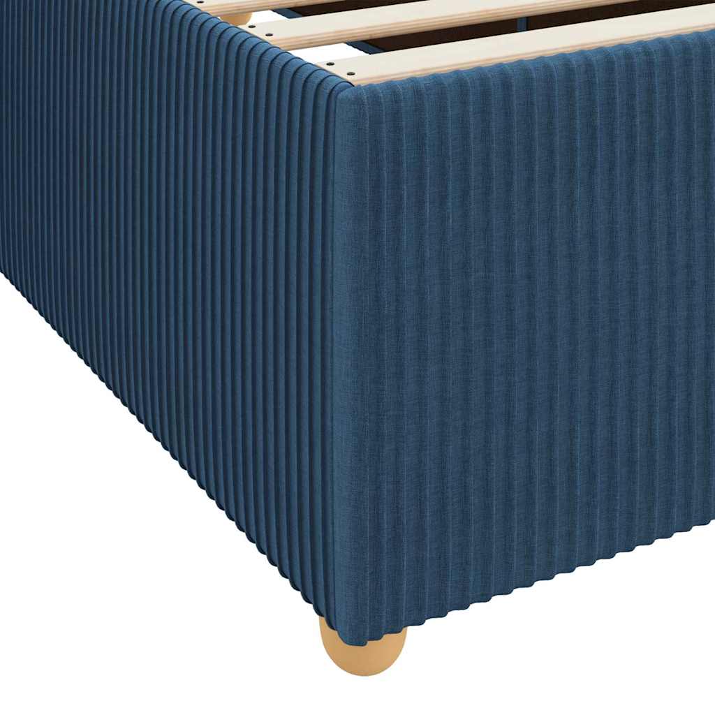 vidaXL Ramka łóżka z materacem Niebieski 90 x 190 cm tkanina