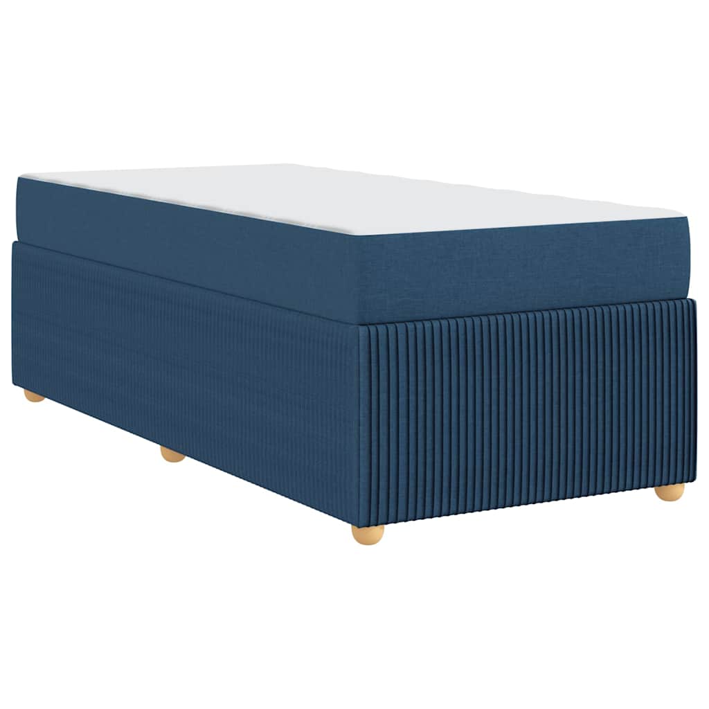 vidaXL Ramka łóżka z materacem Niebieski 90 x 190 cm tkanina