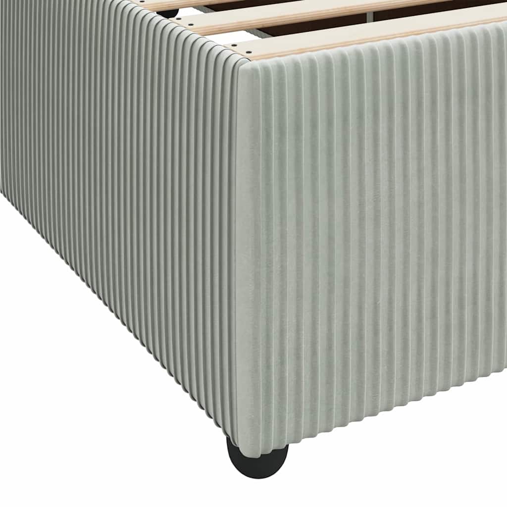vidaXL Ramka łóżka z materacem Jasnoszary 90 x 190 cm tkanina