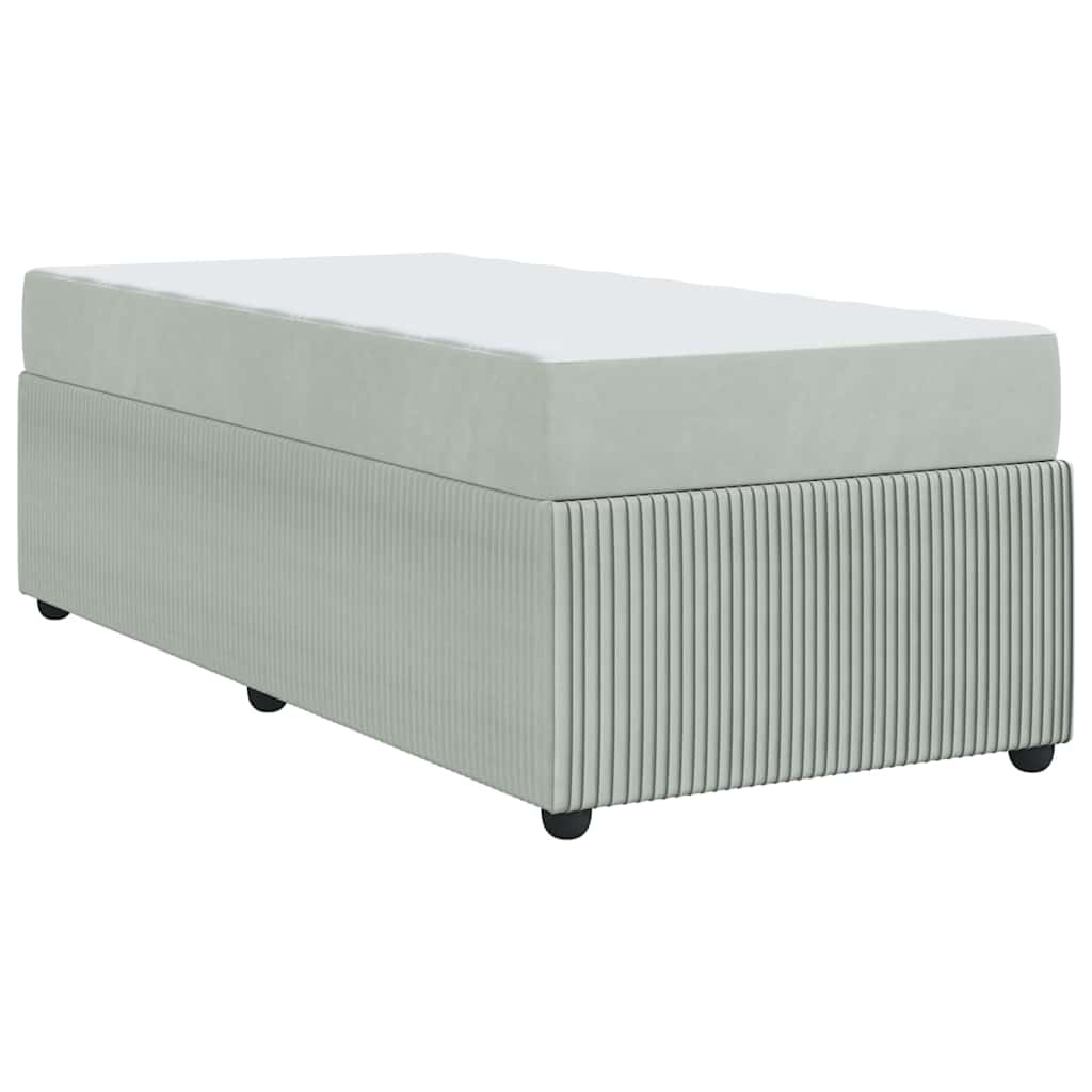 vidaXL Ramka łóżka z materacem Jasnoszary 90 x 190 cm tkanina