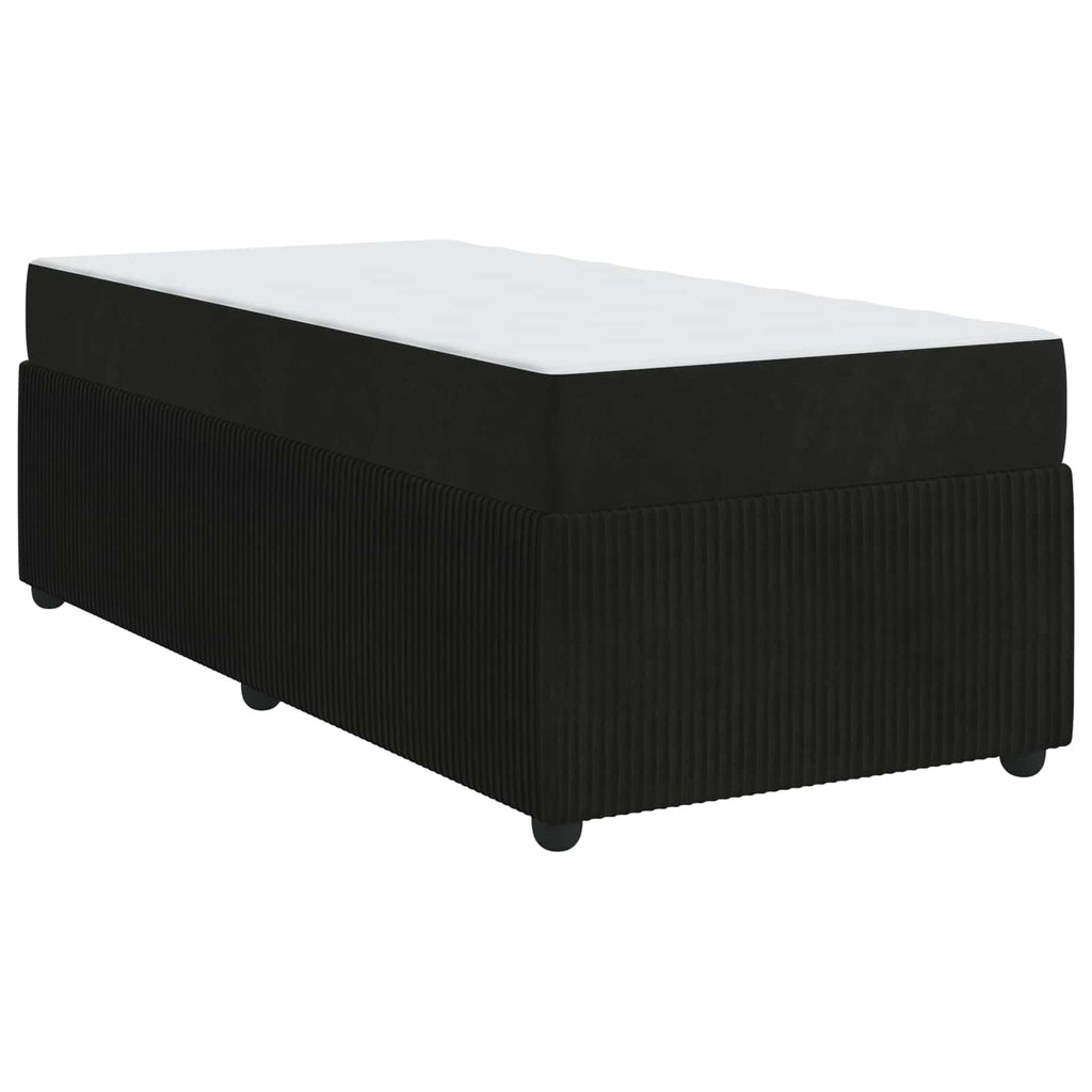 vidaXL Ramka łóżka z materacem Czarny 90 x 190 cm tkanina