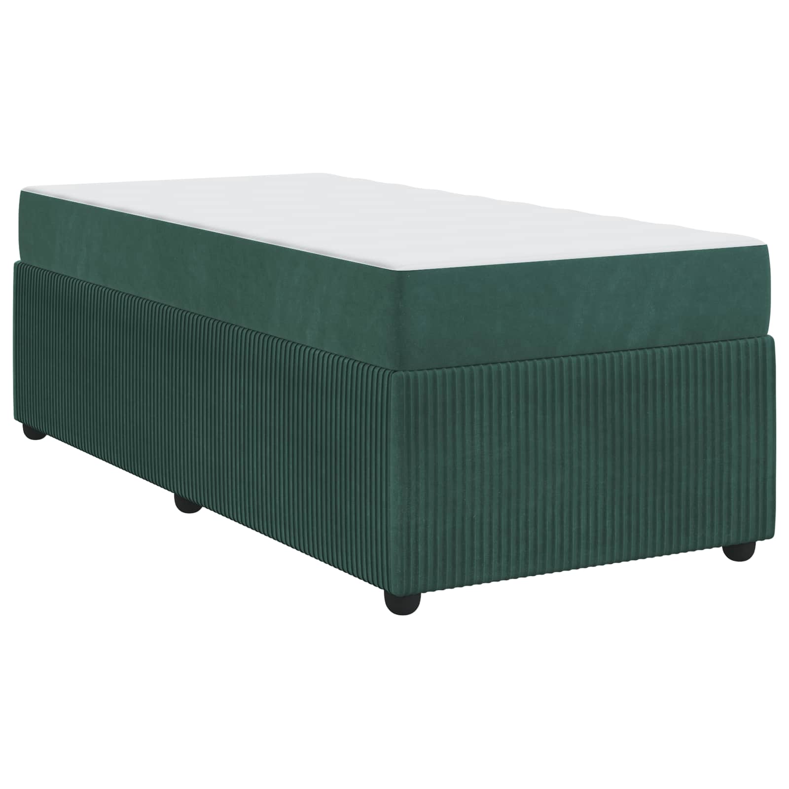 vidaXL Ramka łóżka z materacem Ciemna zieleń 90 x 190 cm tkanina