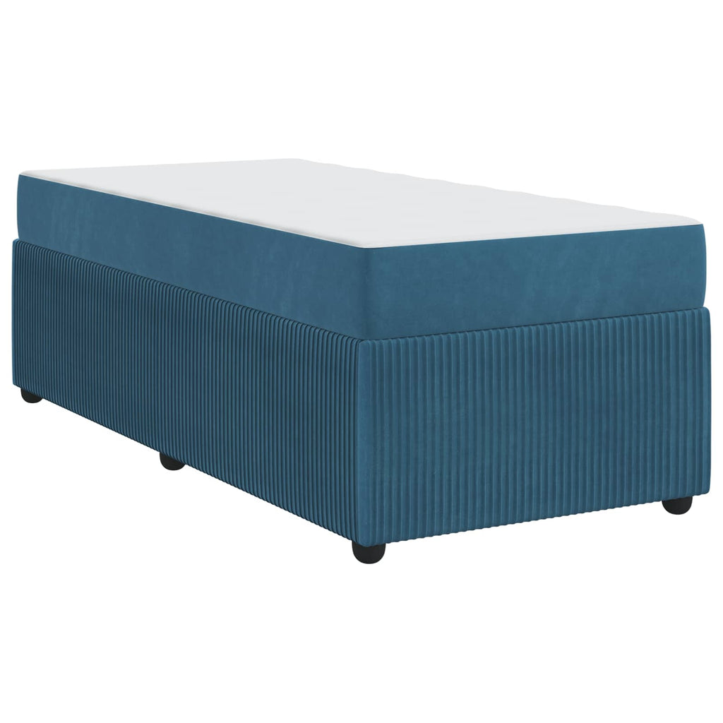 vidaXL Ramka łóżka z materacem Niebieski 90 x 190 cm tkanina