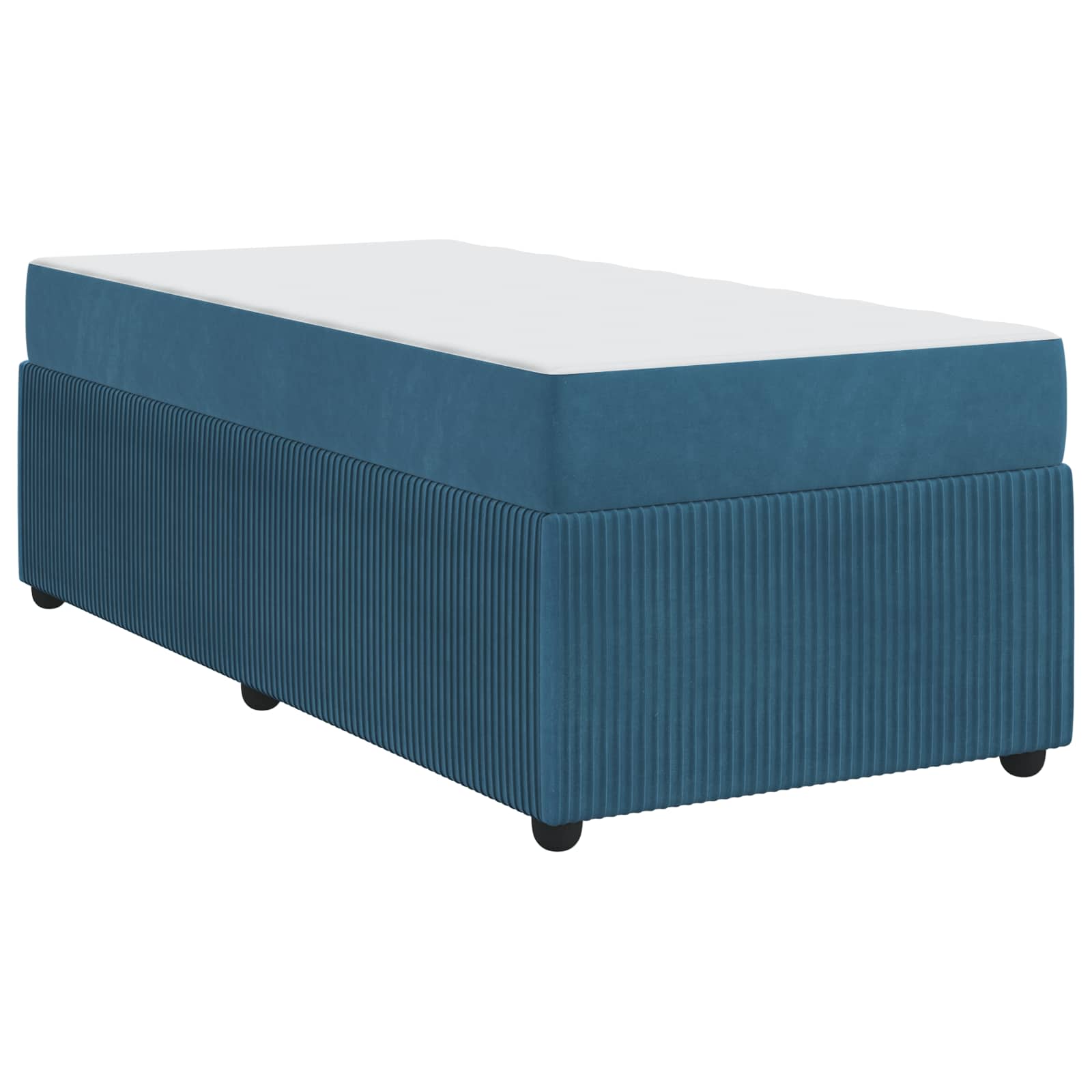 vidaXL Ramka łóżka z materacem Niebieski 90 x 190 cm tkanina