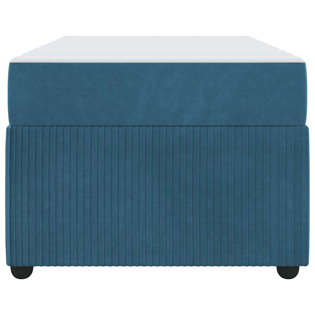 vidaXL Ramka łóżka z materacem Niebieski 90 x 190 cm tkanina