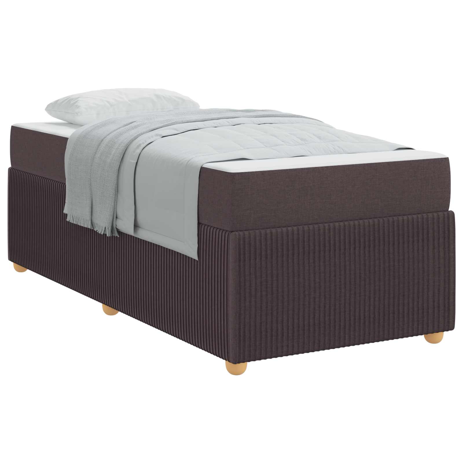 vidaXL Ramka łóżka z materacem Ciemny brąz 90 x 200 cm tkanina