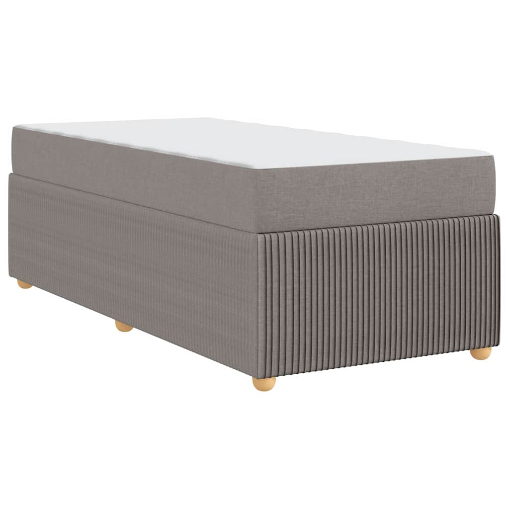 vidaXL Ramka łóżka z materacem Ciemnoszary 90 x 200 cm tkanina