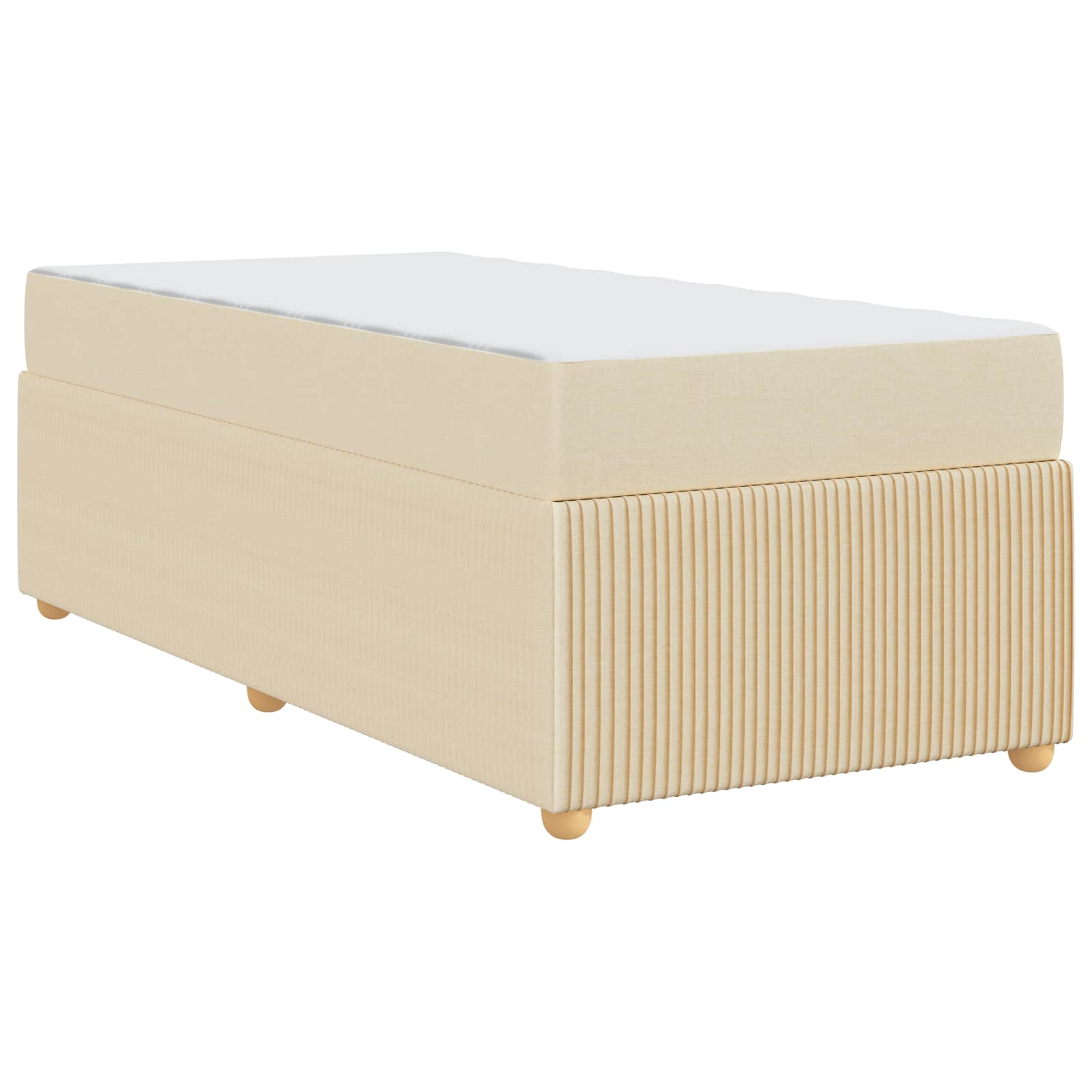 vidaXL Ramka łóżka z materacem Kremowy 90 x 200 cm tkanina