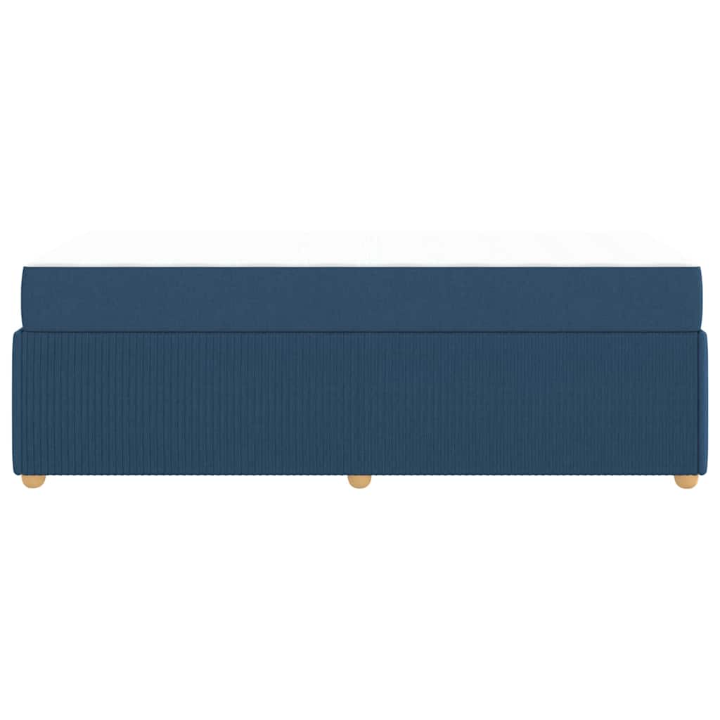 vidaXL Ramka łóżka z materacem Niebieski 90 x 200 cm tkanina