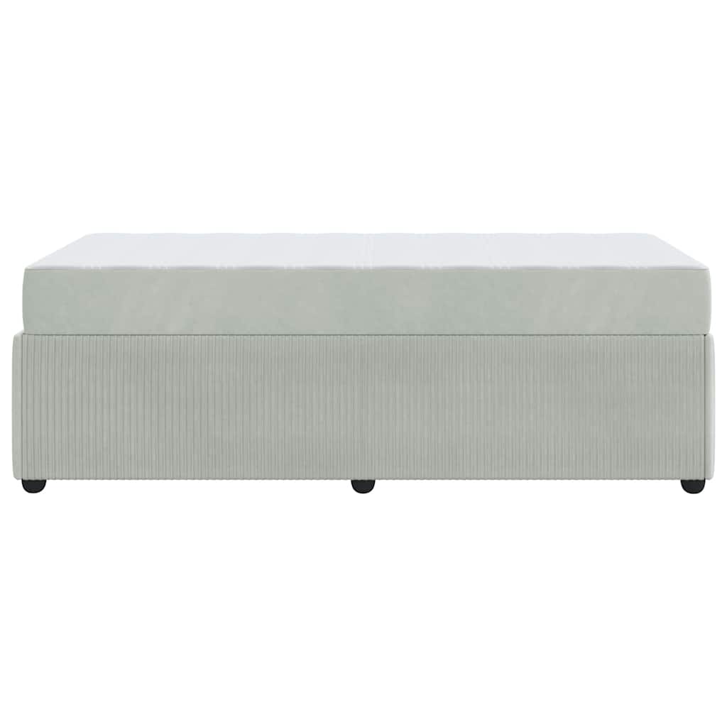 vidaXL Ramka łóżka z materacem Jasnoszary 90 x 200 cm tkanina