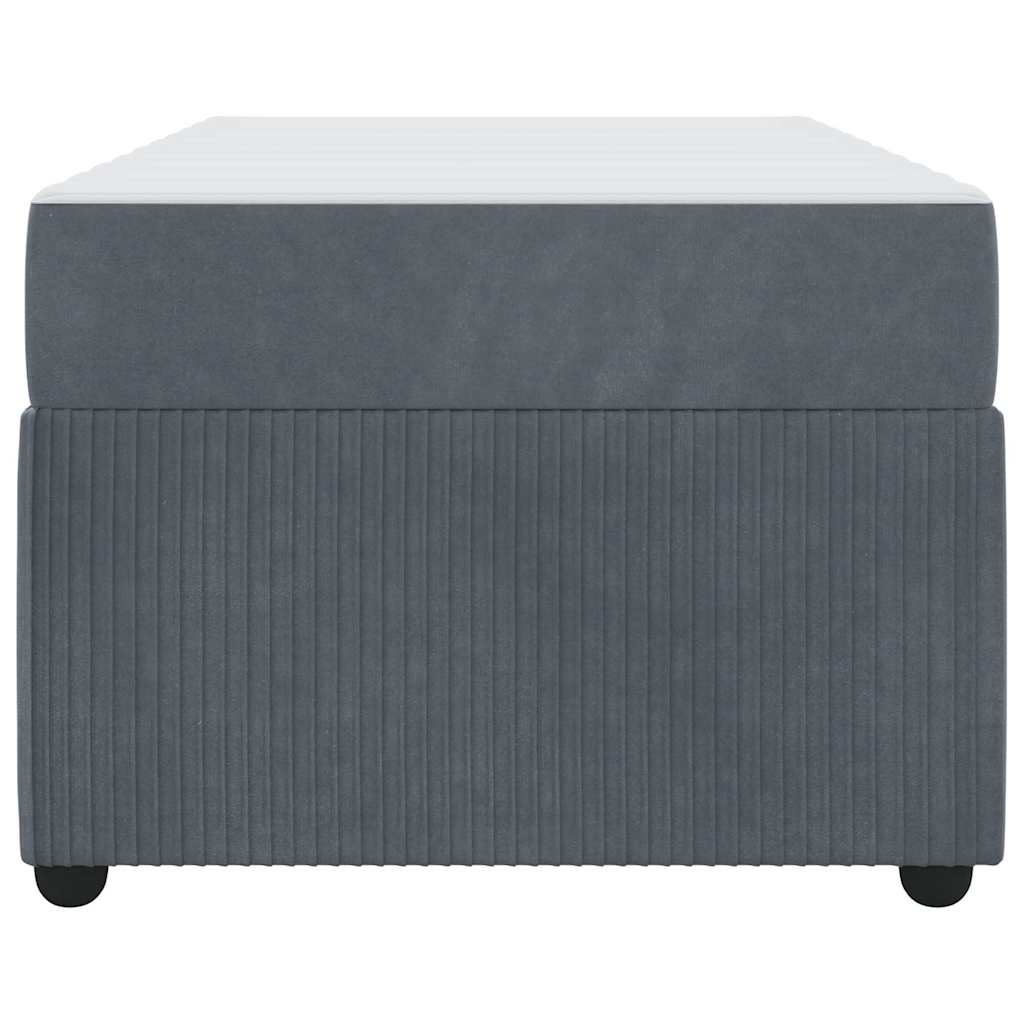 vidaXL Ramka łóżka z materacem Ciemnoszary 90 x 200 cm tkanina
