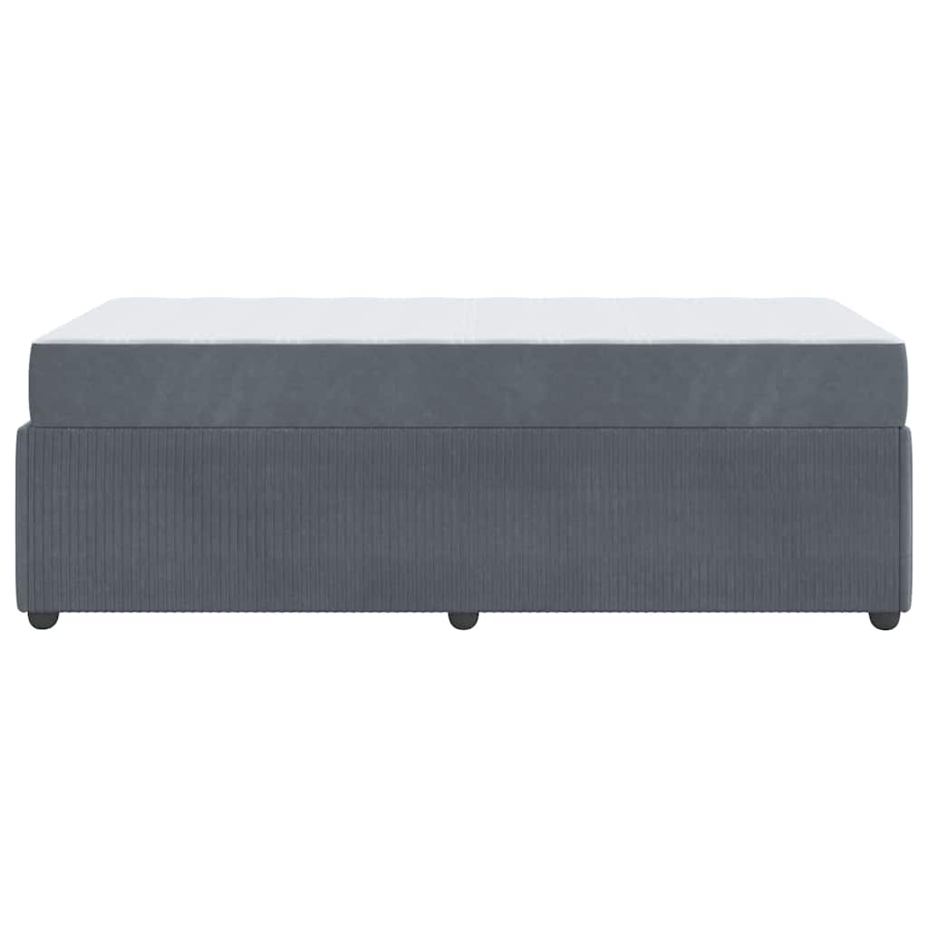 vidaXL Ramka łóżka z materacem Ciemnoszary 90 x 200 cm tkanina