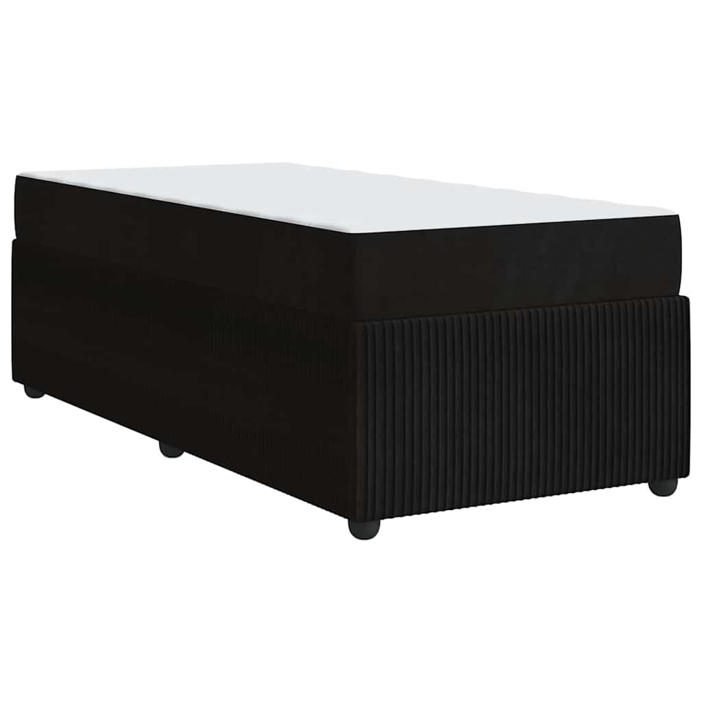 vidaXL Ramka łóżka z materacem Czarny 90 x 200 cm tkanina