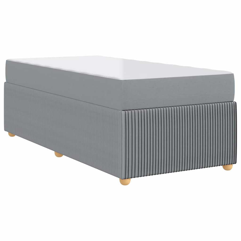 vidaXL Ramka łóżka z materacem Jasnoszary 100 x 200 cm tkanina