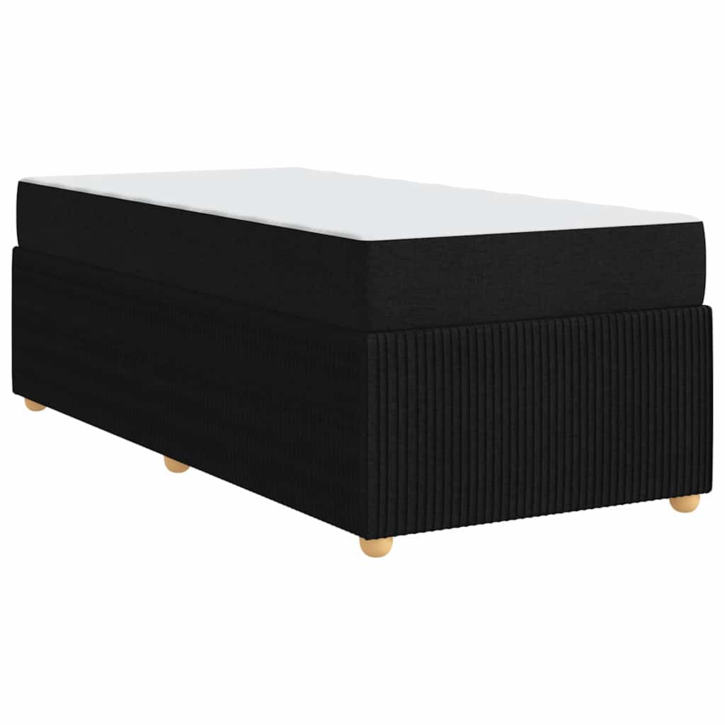 vidaXL Ramka łóżka z materacem Czarny 100 x 200 cm tkanina