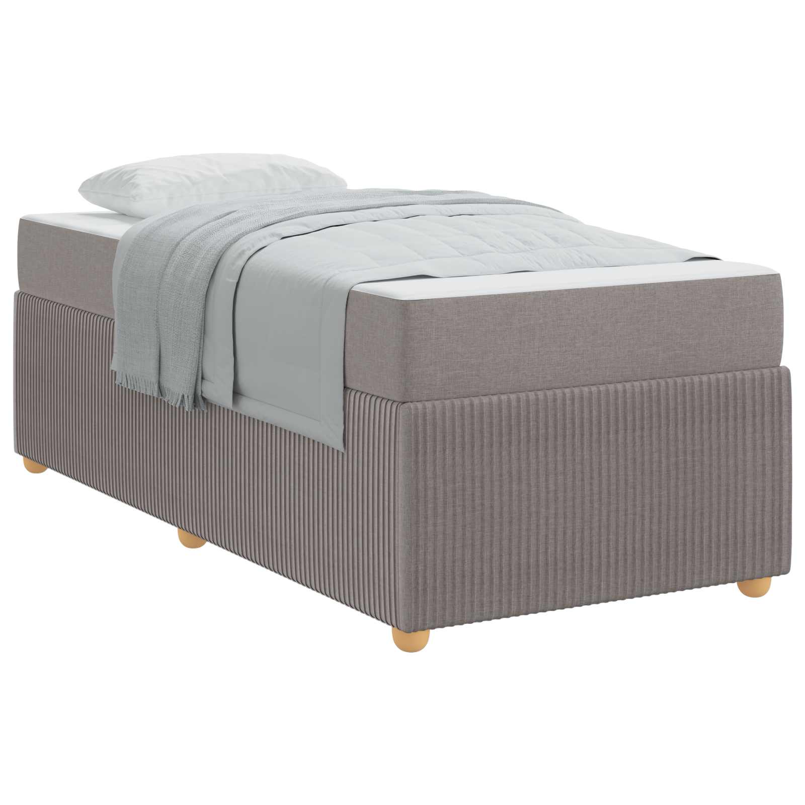 vidaXL Ramka łóżka z materacem Ciemnoszary 100 x 200 cm tkanina