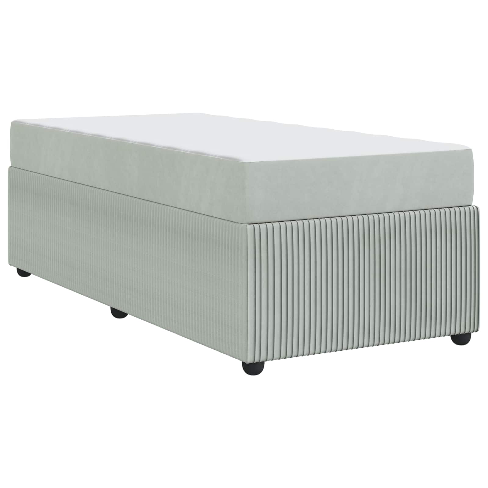 vidaXL Ramka łóżka z materacem Jasnoszary 100 x 200 cm tkanina