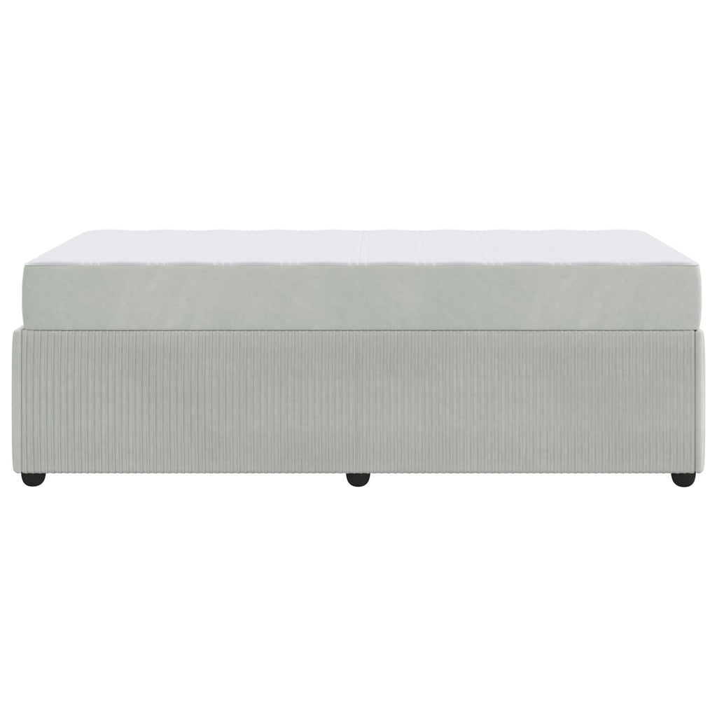 vidaXL Ramka łóżka z materacem Jasnoszary 100 x 200 cm tkanina