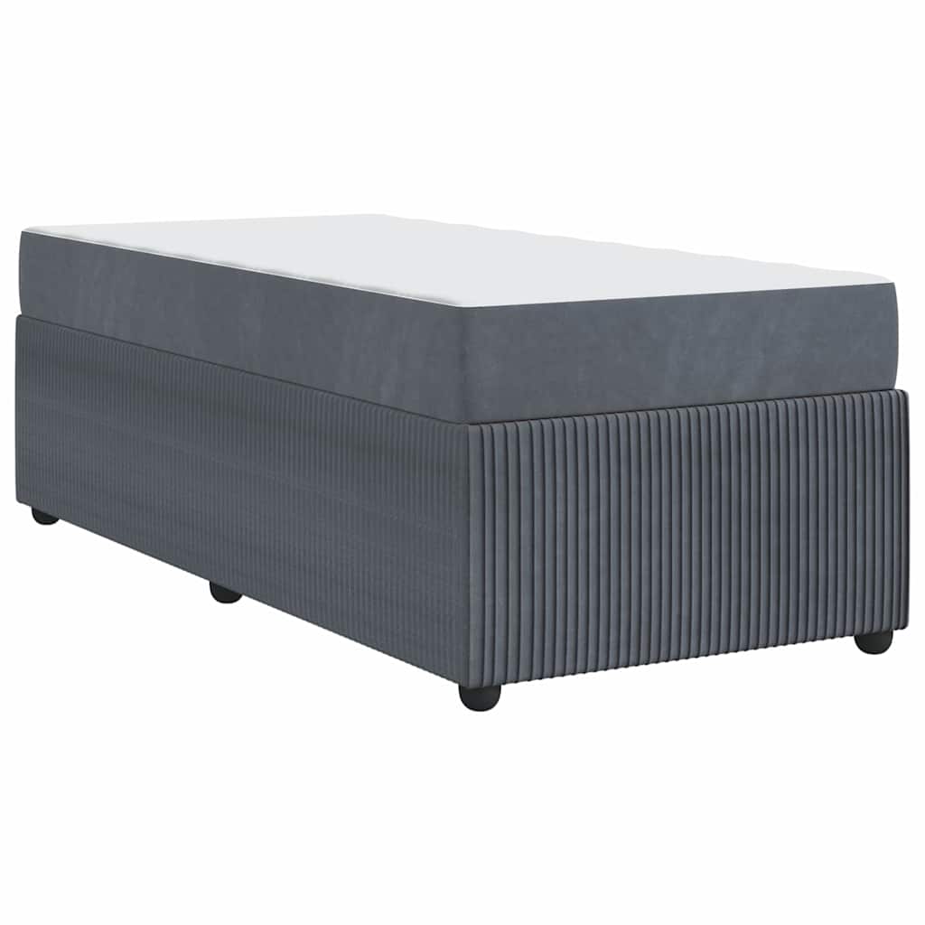 vidaXL Ramka łóżka z materacem Ciemnoszary 100 x 200 cm tkanina