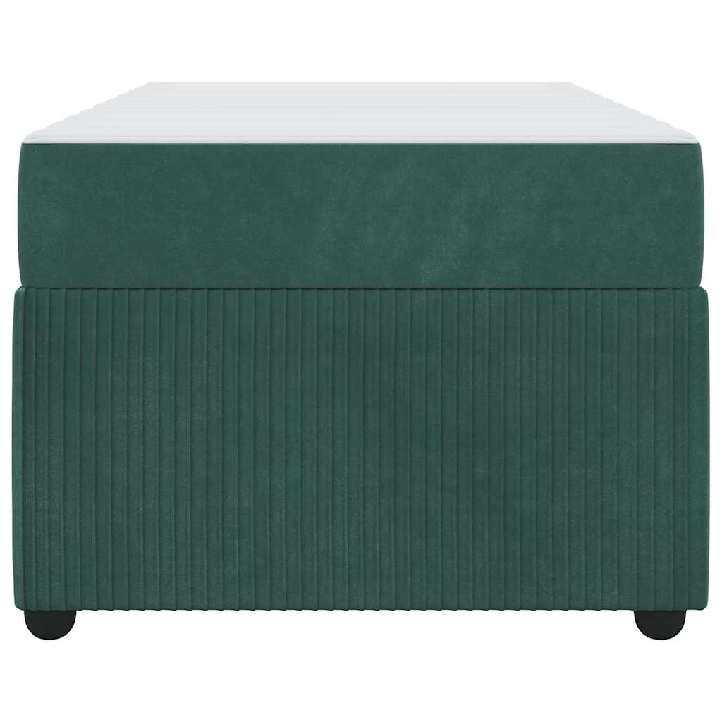 vidaXL Ramka łóżka z materacem Ciemna zieleń 100 x 200 cm tkanina