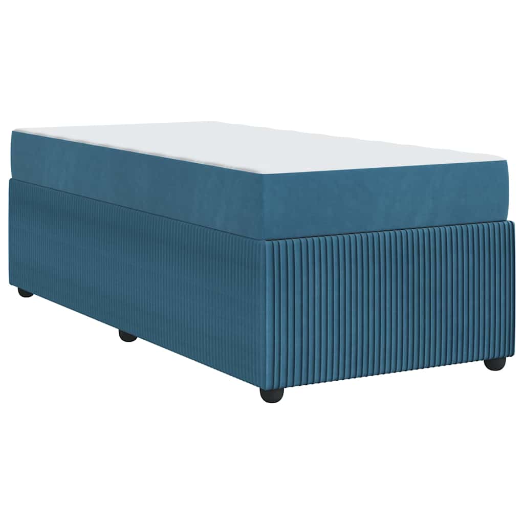vidaXL Ramka łóżka z materacem Niebieski 100 x 200 cm tkanina