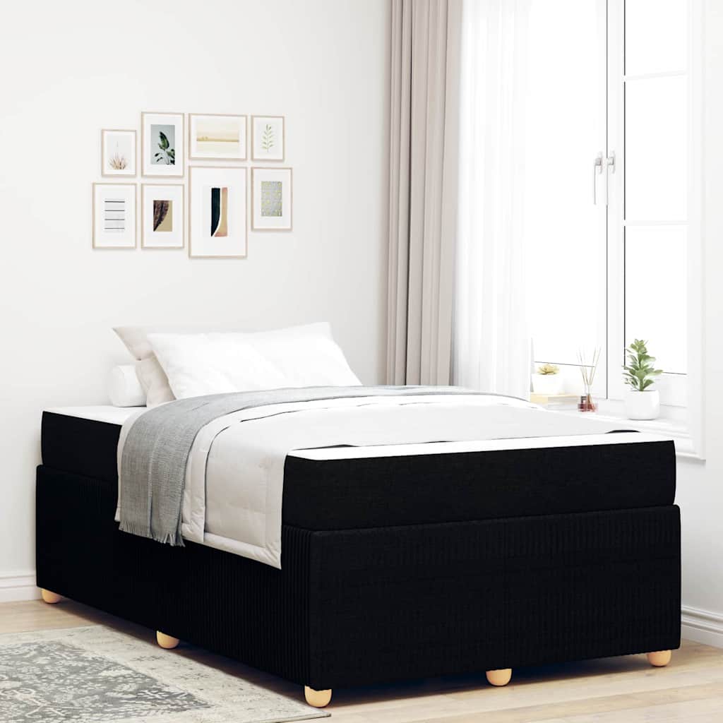vidaXL Ramka łóżka z materacem Czarny 120 x 190 cm tkanina