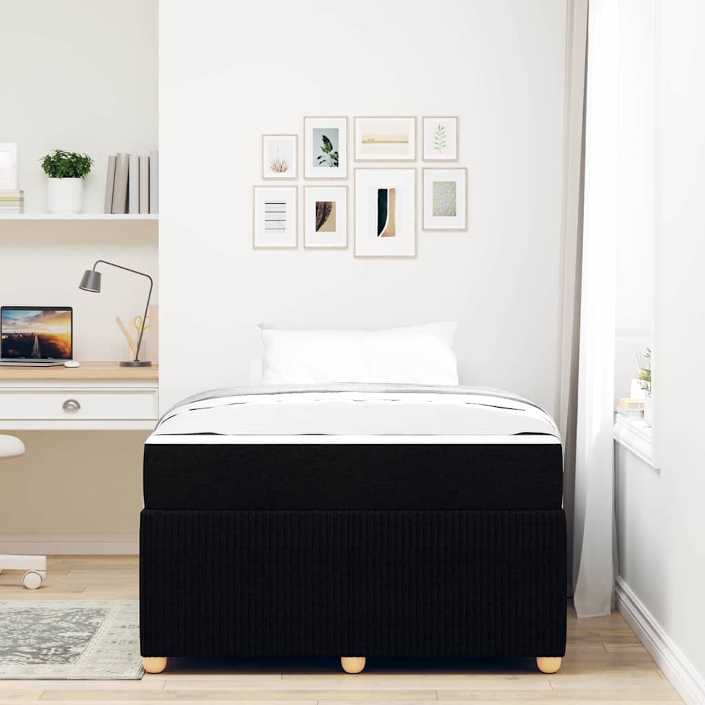 vidaXL Ramka łóżka z materacem Czarny 120 x 190 cm tkanina