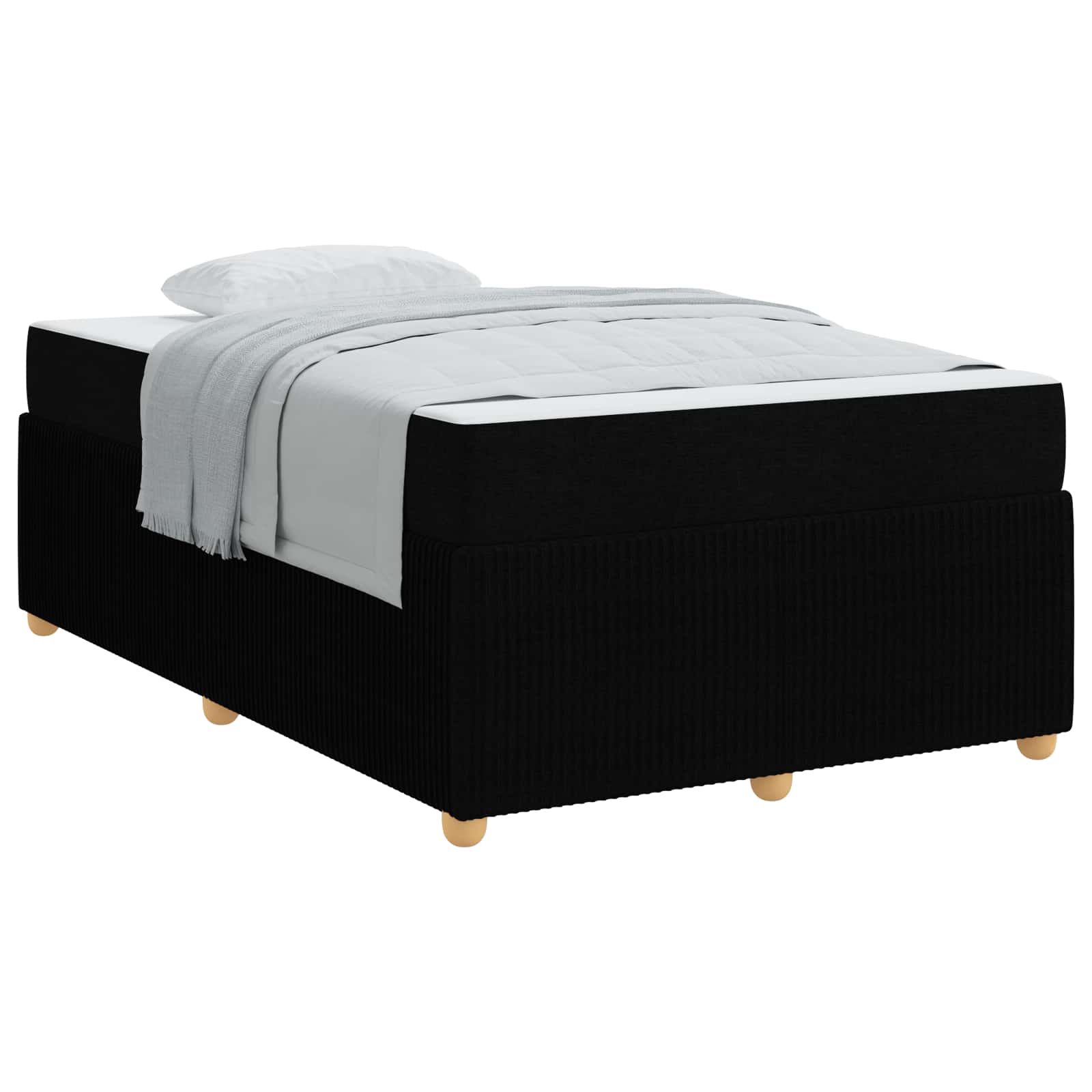 vidaXL Ramka łóżka z materacem Czarny 120 x 190 cm tkanina