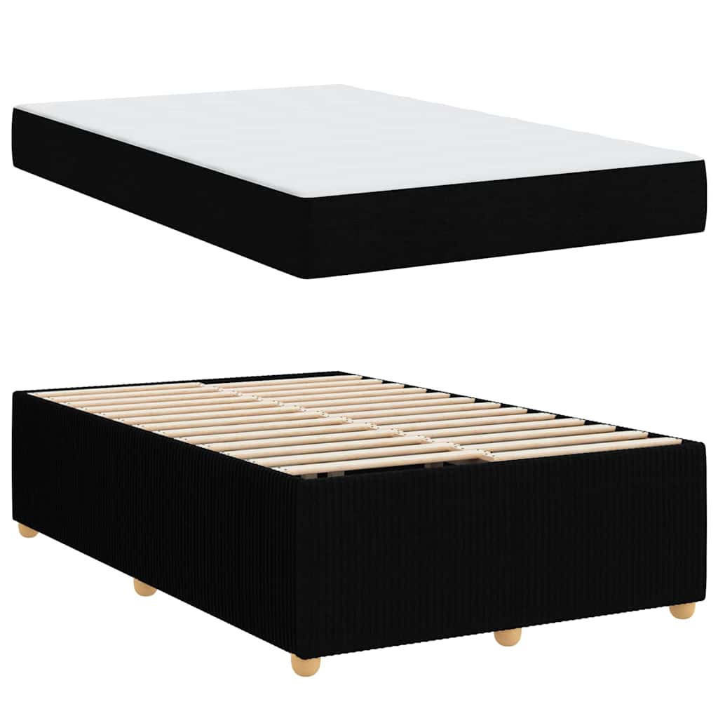 vidaXL Ramka łóżka z materacem Czarny 120 x 190 cm tkanina