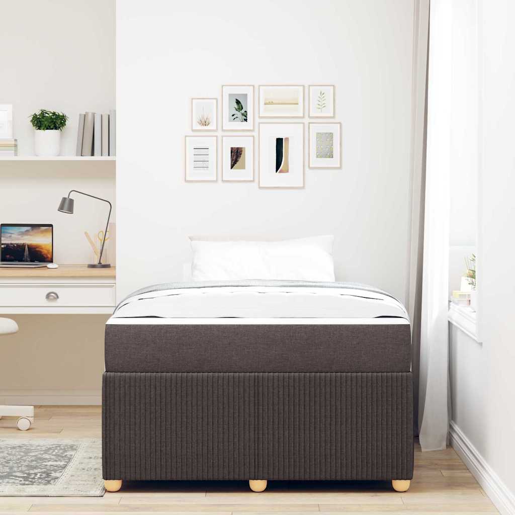 vidaXL Ramka łóżka z materacem Ciemny brąz 120 x 190 cm tkanina