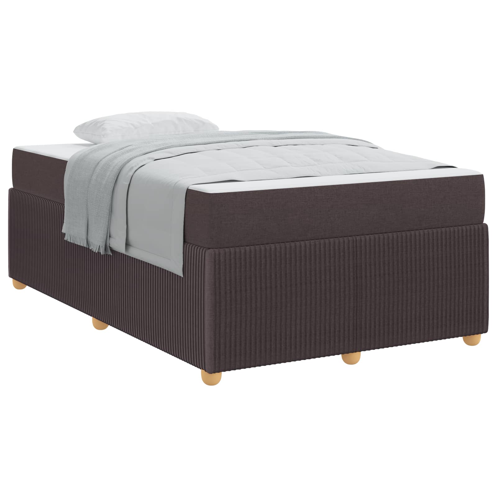 vidaXL Ramka łóżka z materacem Ciemny brąz 120 x 190 cm tkanina