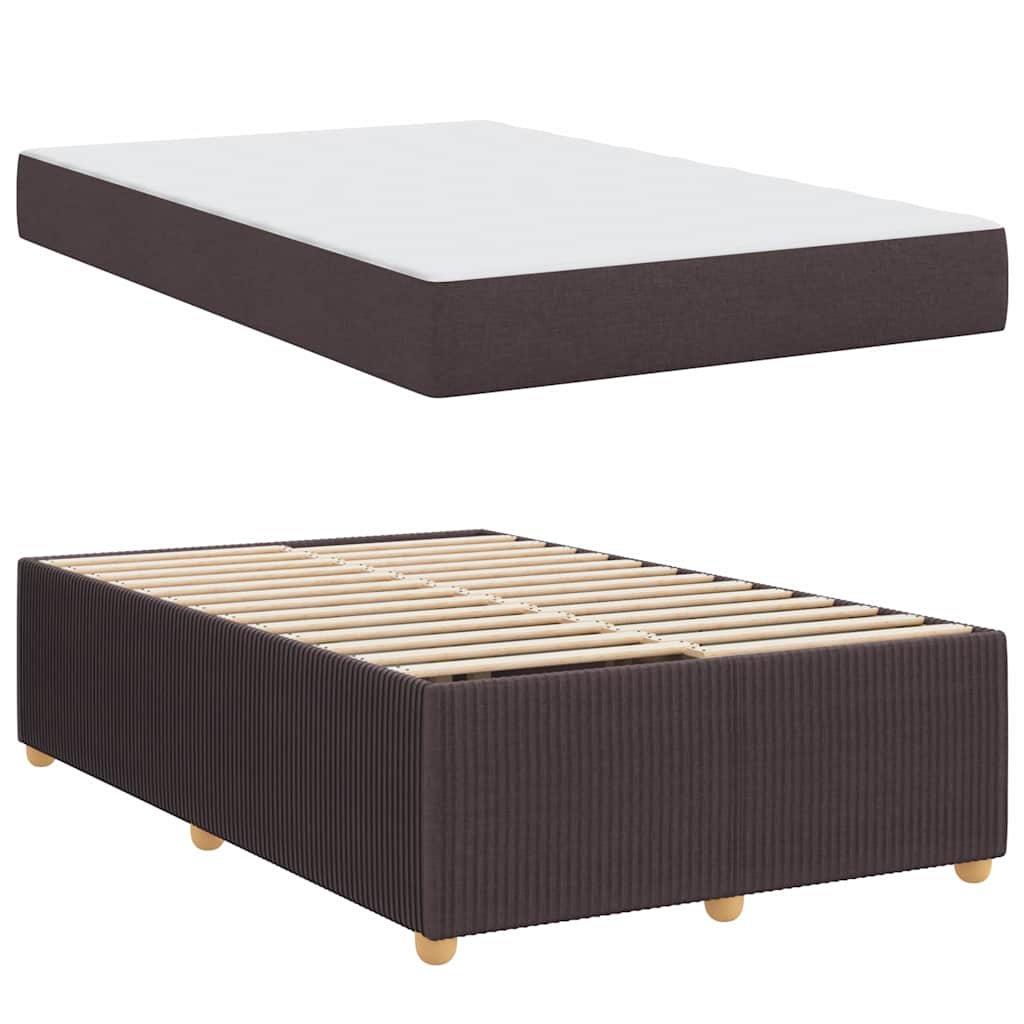 vidaXL Ramka łóżka z materacem Ciemny brąz 120 x 190 cm tkanina