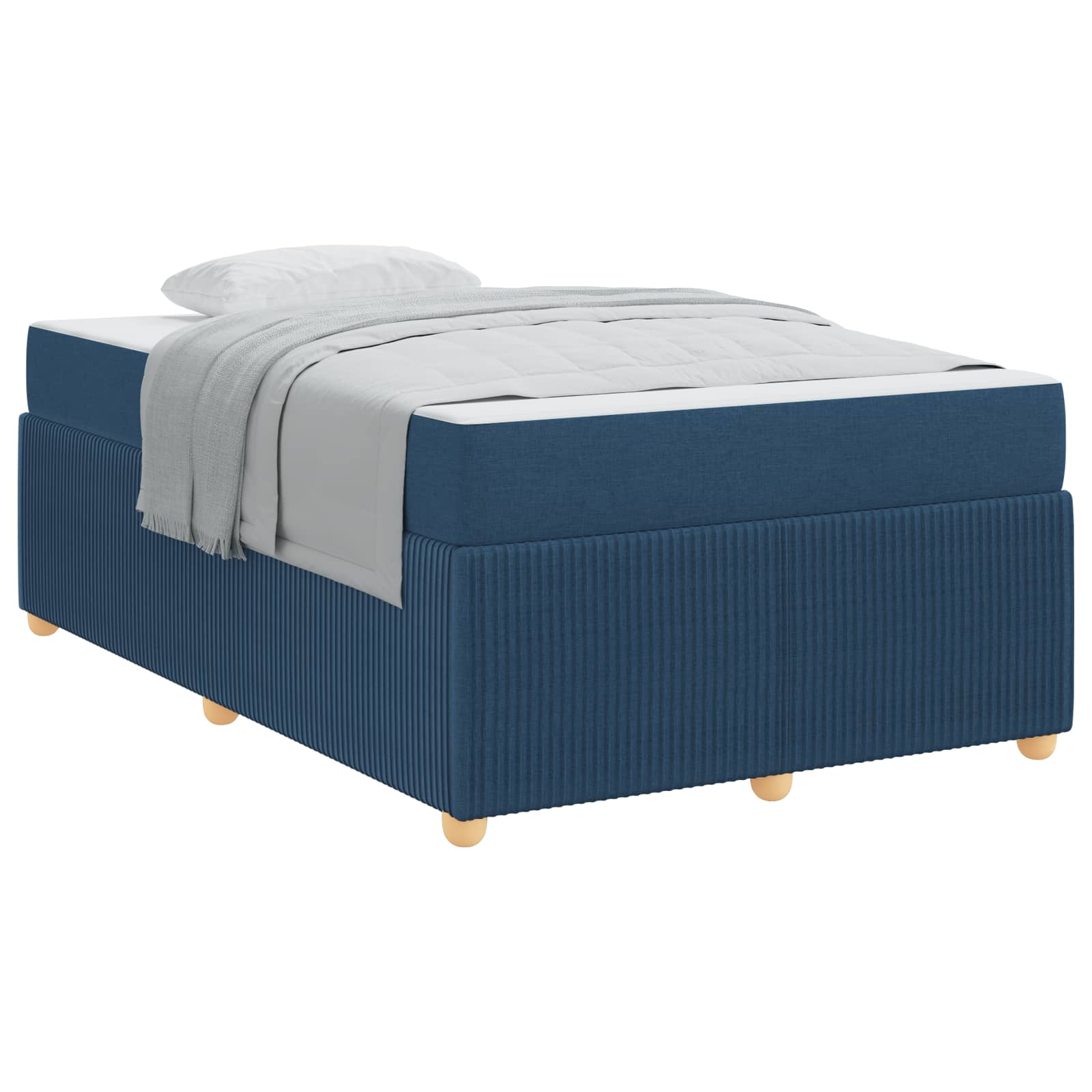 vidaXL Ramka łóżka z materacem Niebieski 120 x 190 cm tkanina