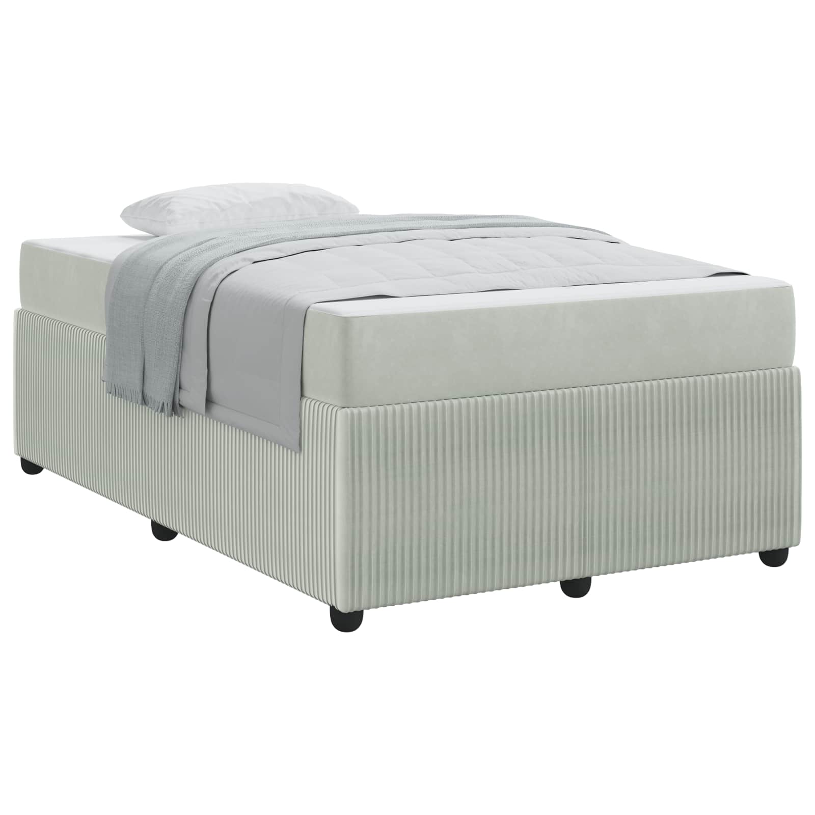 vidaXL Ramka łóżka z materacem Jasnoszary 120 x 190 cm tkanina