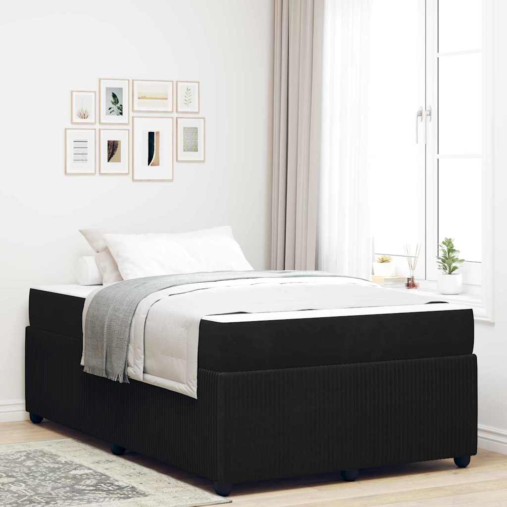 vidaXL Ramka łóżka z materacem Czarny 120 x 190 cm tkanina