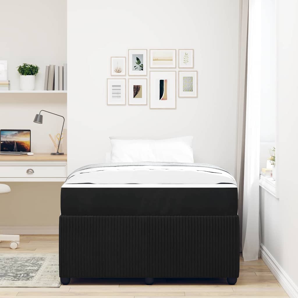 vidaXL Ramka łóżka z materacem Czarny 120 x 190 cm tkanina