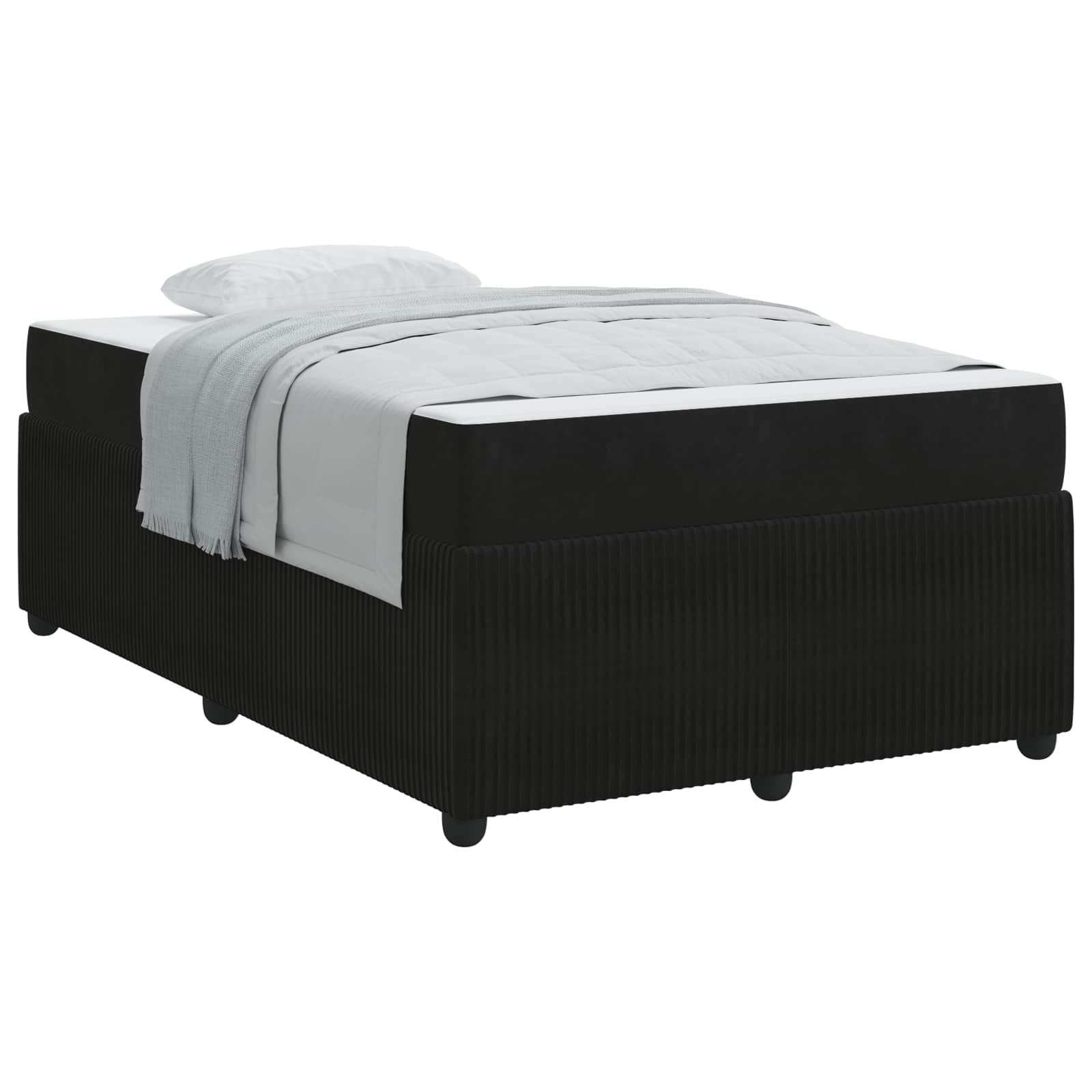 vidaXL Ramka łóżka z materacem Czarny 120 x 190 cm tkanina