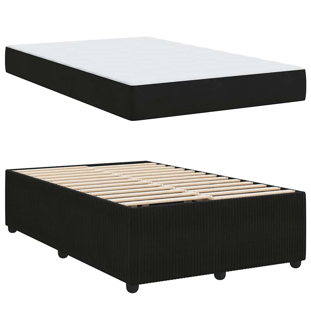 vidaXL Ramka łóżka z materacem Czarny 120 x 190 cm tkanina