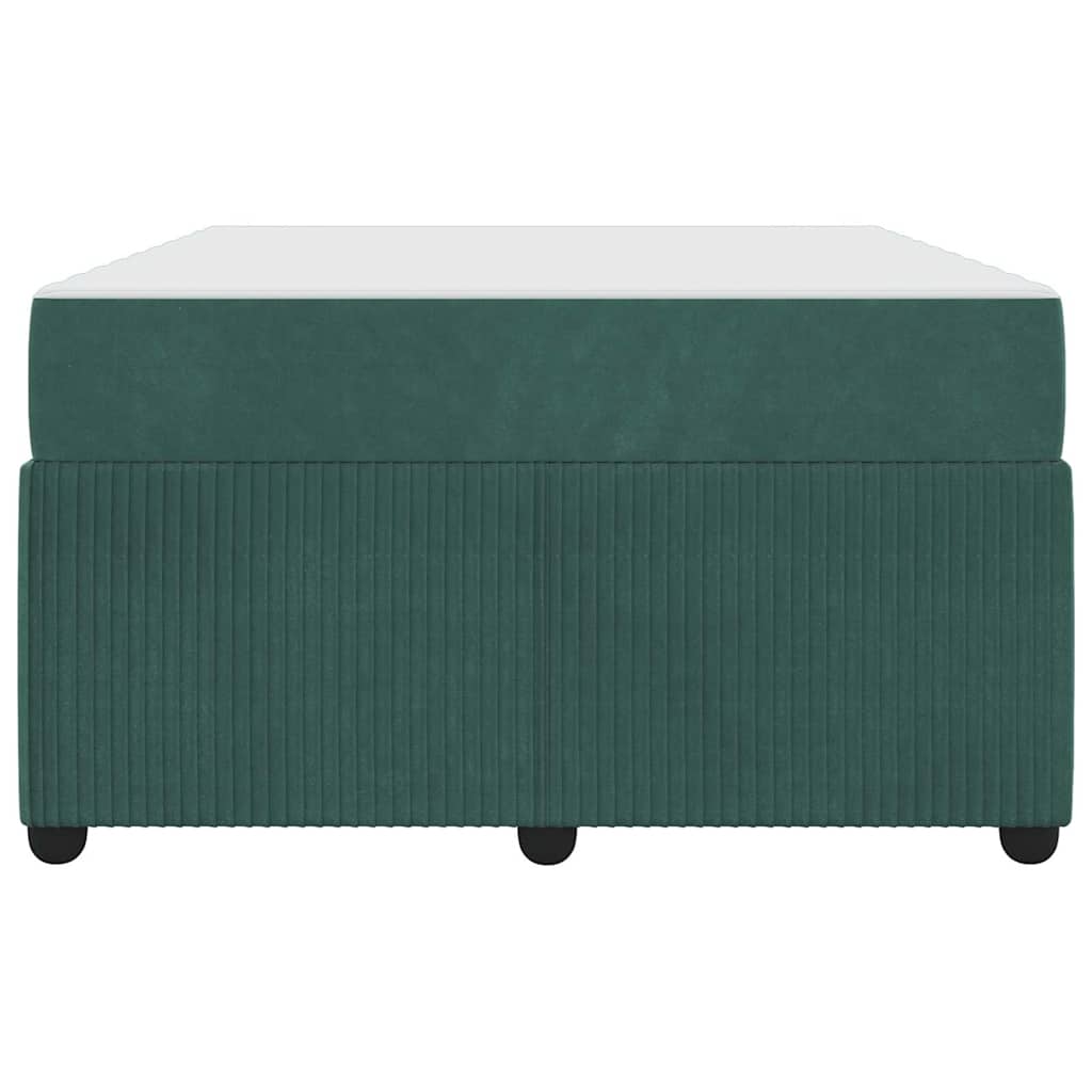vidaXL Ramka łóżka z materacem Ciemna zieleń 120 x 190 cm tkanina