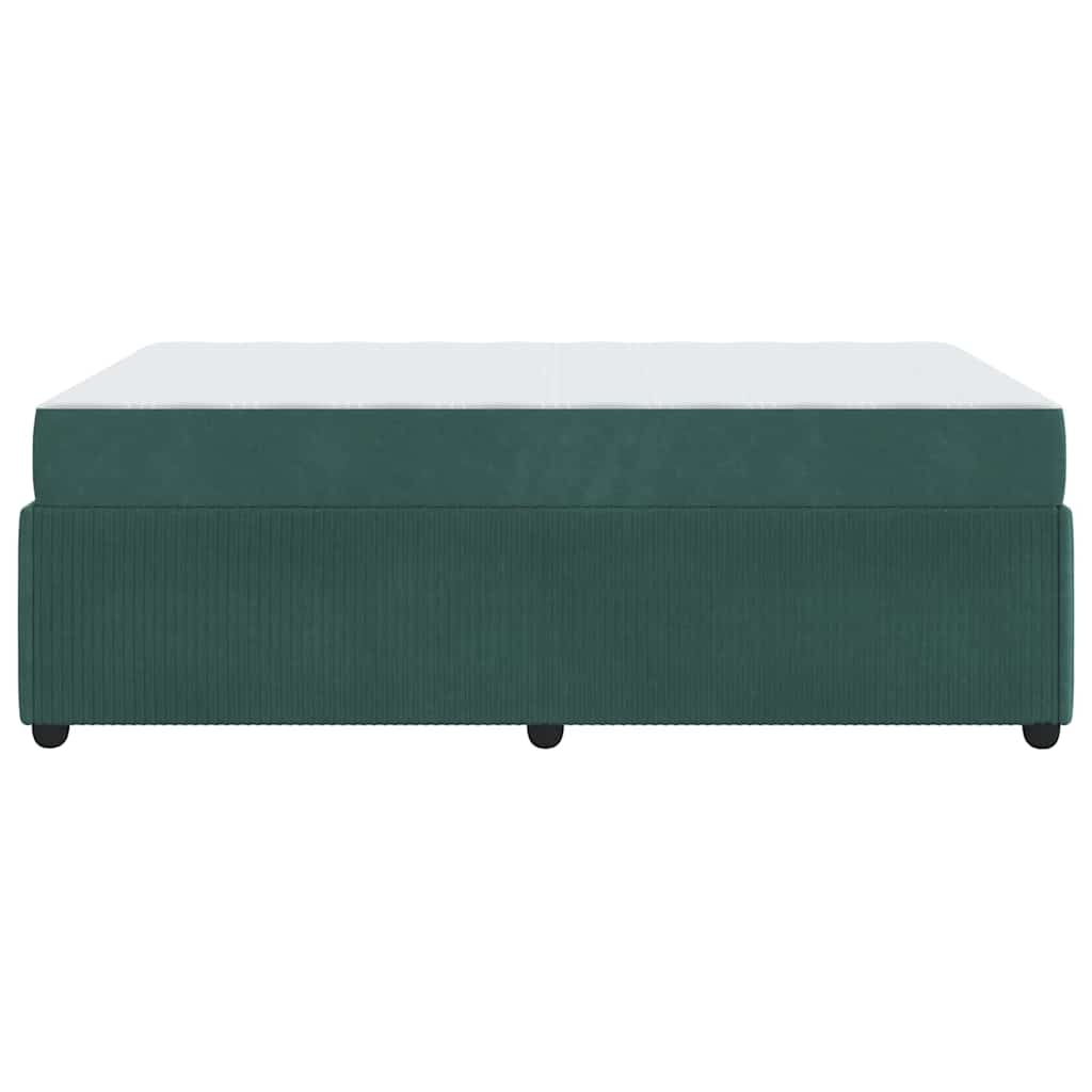 vidaXL Ramka łóżka z materacem Ciemna zieleń 120 x 190 cm tkanina