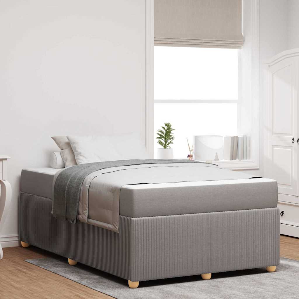 vidaXL Ramka łóżka z materacem Ciemnoszary 120 x 200 cm tkanina